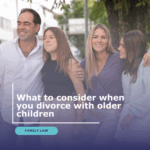 Family with older children caption what to consider when you divorce with older children